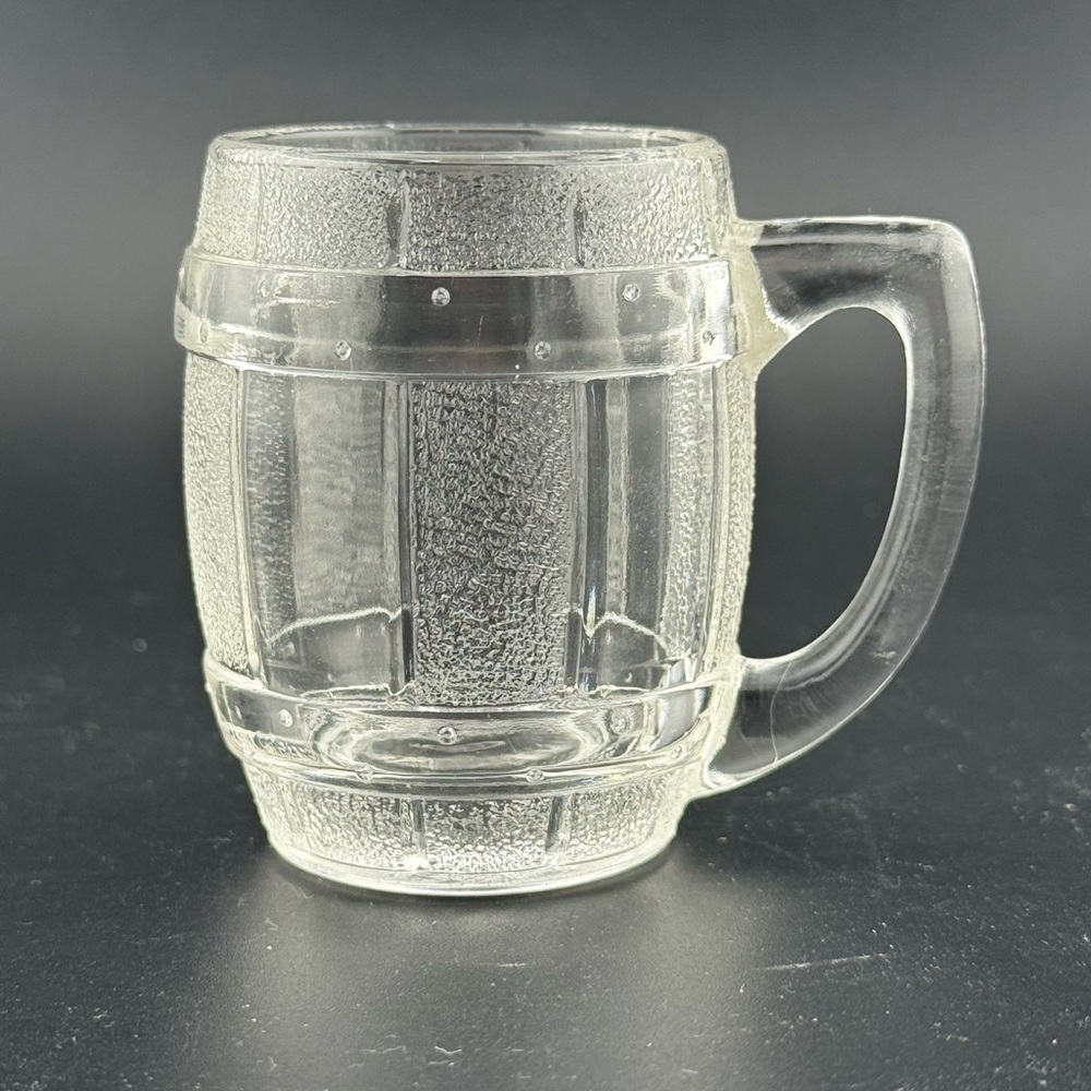 Vintage Clear Glass Miniature Barrel Shot Glass - Hazel Atlas